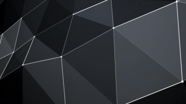 Soyut 3D animasyon arkaplan hareketi dönüşüm çizgileri koyu arkaplan üzerindeki plexus ızgarası, gelecekteki yenilikçi dijital ağ, 4K yavaş çekim duvar kağıdı canlı