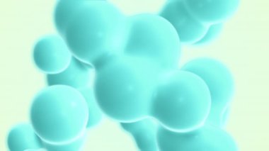 Yüzen pembe sıvı damlaları. Soyut dalgalı arka plan modern tarz. 3D dijitalleştirilmiş kusursuz döngü animasyonu. 4K Hareket grafik tasarımı