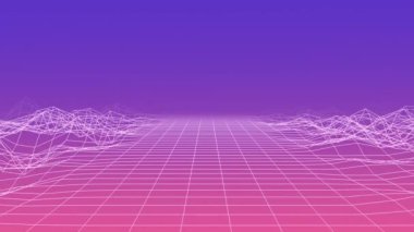 Rampa arkaplanı ve kayan kablo tabanı, 4K soyut animasyon arkaplanı olan kusursuz boş sanal alanın gelecekteki animasyonu