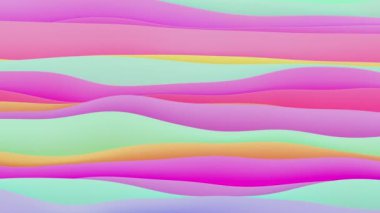 Soyut dalgalı arkaplanın 3B görüntüsü, 4K canlandırma şablonu