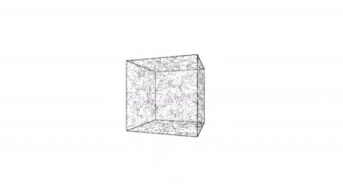 Beyaz arkaplanda küpün geometrik döngü canlandırması, 4K canlandırmalı arkaplan