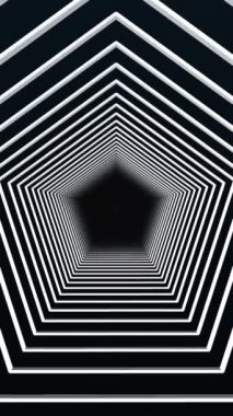 Geometrik tünelde dikey animasyon üzerinden uç, sosyal ağ için 4Kanimasyon şablonu