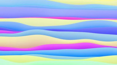 Soyut dalgalı arkaplanın 3B görüntüsü, 4K canlandırma şablonu