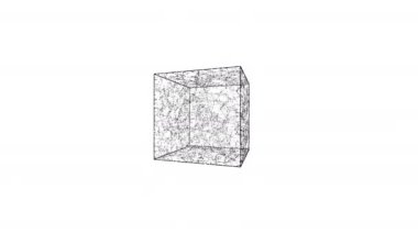 Beyaz arkaplanda küpün geometrik döngü canlandırması, 4K canlandırmalı arkaplan
