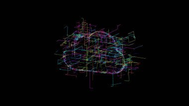 bulut hesaplama ağı konsepti, 3B illüstrasyon