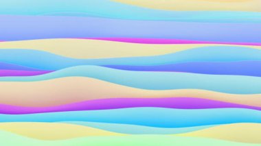 Soyut dalgalı arkaplan 3D görüntüleme, 4K canlandırma şablonu, canlı duvar kağıdı