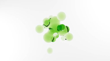 3D illustration abstract liquid smooth volume object with transparent material clipart