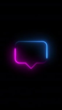 Neon animasyonu kalp işareti klipsi sanatı gibi, her iki tarafa doğru hızla hareket eden mavi ve pembe çizgiler, sosyal ağ için 4K dikey hareketsiz şablon