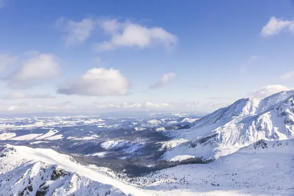 Skidanläggning Polen Höga Berget Tatras Peak Kasprowy Nära Zakopane Vintertid Stockbild