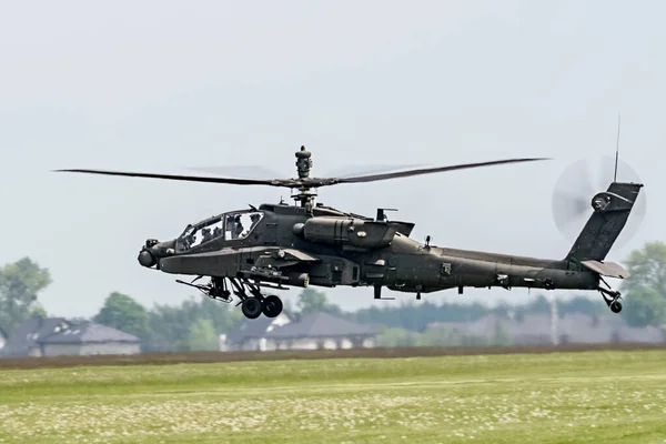Helicóptero Combate Vuelo Durante Espectáculo Aéreo Imagen de archivo