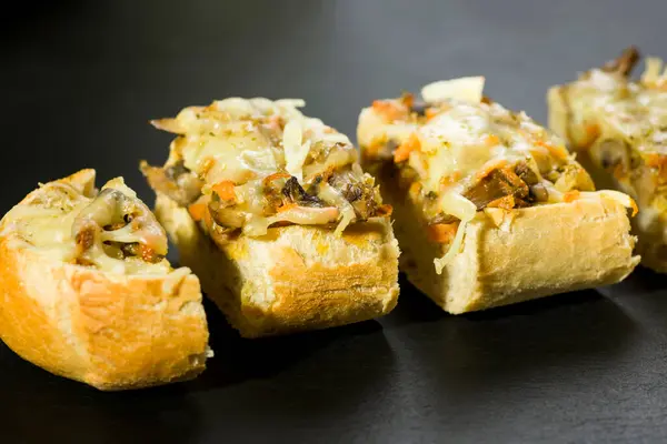 Casserole Cheese Mushrooms Stock Picture