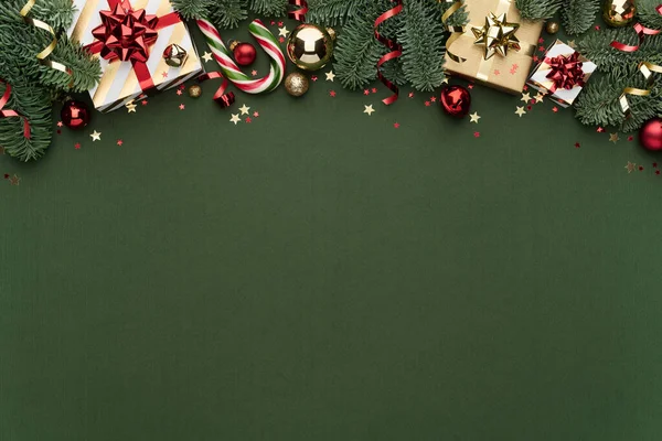 Green Christmas Background Border — Stock Photo, Image