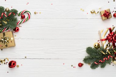 Noel Süsleme Sınırı ile Beyaz Noel Arkaplanı