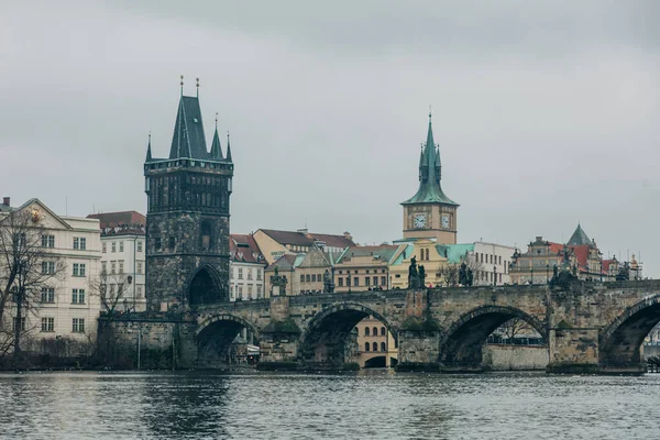 Вид Карлов Мост Фалудже Чехия — стоковое фото