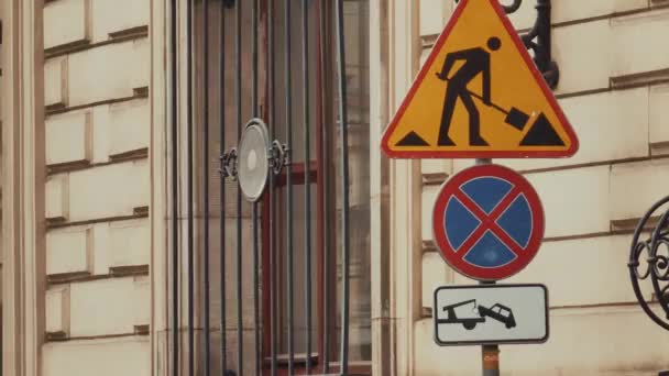 City Sign Stopping Wroclaw Poland — Stock Video