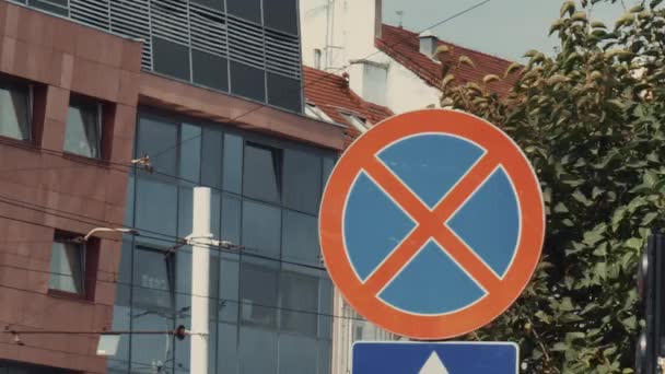 Znak Miasta Stop Wrocławiu Polska — Wideo stockowe