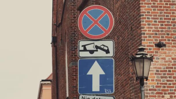 Знак Города Stopping Wroclaw Poland — стоковое видео