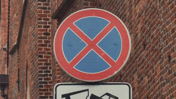 City Sign Stopping Wroclaw Poland — Stock Video