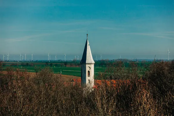 Uitzicht Kerktoren Neder Silezië Polen Rechtenvrije Stockafbeeldingen