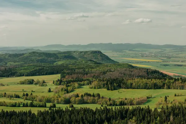 Krajobraz Czech Północnych Polski Południe Granicy Gór Zdjęcie Stockowe
