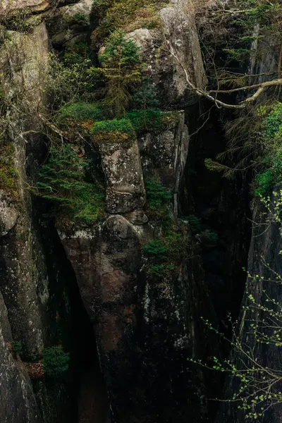 Çek Polonya Sınırındaki Dağlarda Taş Vadisi Telifsiz Stok Fotoğraflar