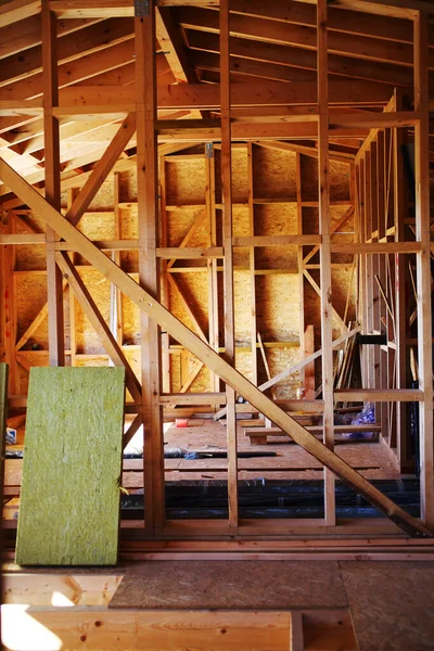 Bau Eines Holzhauses — Stockfoto