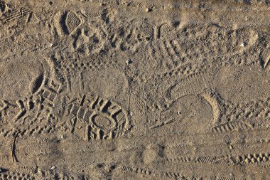 İzler kumda, yaklaşın.