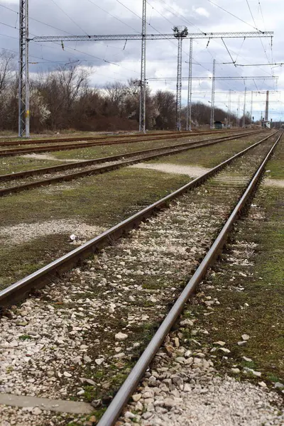 Железнодорожный Путь Станции Стоковое Изображение