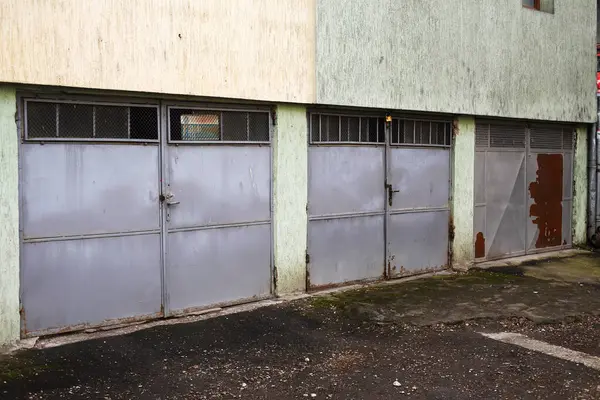 Corrugated Metal Doors Garages Royalty Free Stock Photos