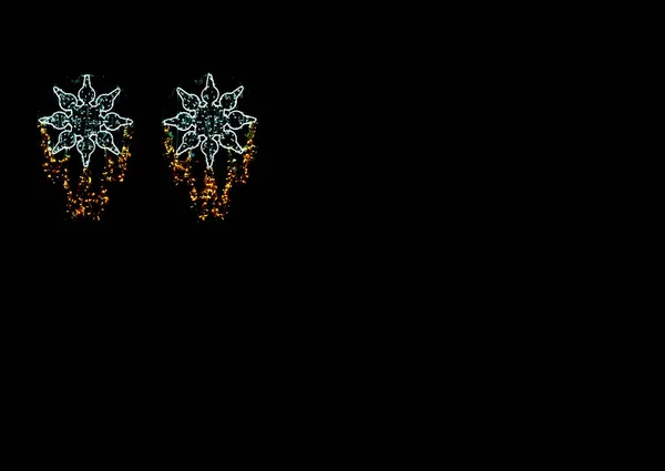 Schöne Licht Ornament Dekorativen Hintergrund Auf Schwarzem Hintergrund Nacht — Stockfoto