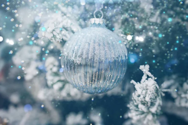 Magnifique Boule Noël Sur Fond Fête — Photo