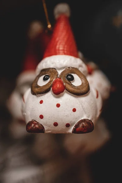 Güzel Noel Süslemeleri Noel Baba Arka Plan Yakın Plan — Stok fotoğraf