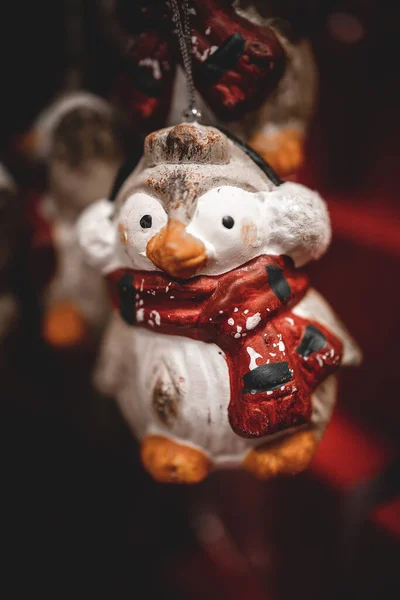 Bela Decoração Natal Santa Claus Fundo Closeup — Fotografia de Stock