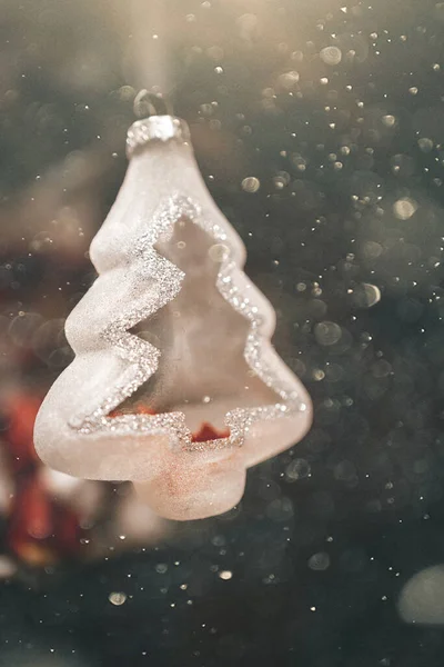 Όμορφη Διακόσμηση Χριστούγεννα Άγιος Βασίλης Φόντο Closeup — Φωτογραφία Αρχείου