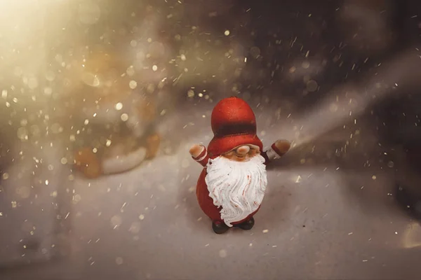 Güzel Takdire Şayan Noel Süsü Noel Baba Arka Planı Yakın — Stok fotoğraf
