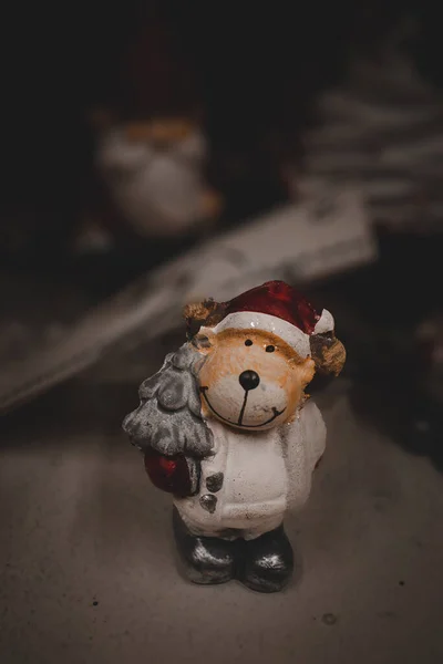 Bela Bauble Natal Decoração Santa Claus Fundo Closeup — Fotografia de Stock