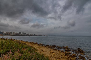 beautiful landscape of the seafront of Alicante Spain on a warm sunny autumn day