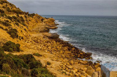 beautiful landscape of the seafront of Alicante Spain on a warm sunny autumn day