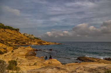 beautiful landscape of the seafront of Alicante Spain on a warm sunny autumn day