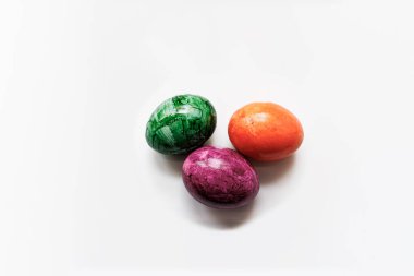 large colorful easter eggs on a bright isolated background