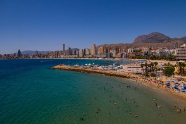 beautiful summer landscape beach and sea top view in summer day benidom spain