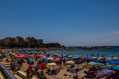 beautiful panorama view on a sunny day on the city of Benidorm Spain