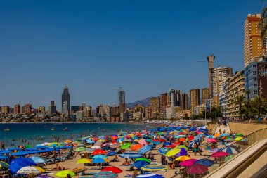 beautiful panorama view on a sunny day on the city of Benidorm Spain