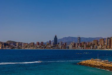 beautiful panorama view on a sunny day on the city of Benidorm Spain