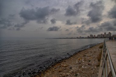 beautiful landscape empty rocky beach on a cloudy day spain