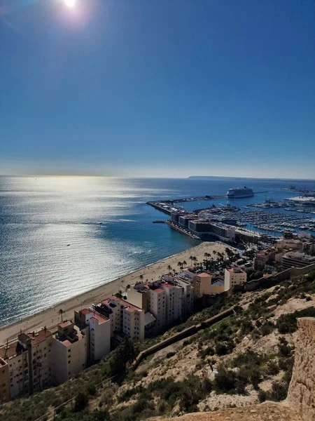 Beau Paysage Ville Alicante Panorama Point Vue Ville Port Par — Photo
