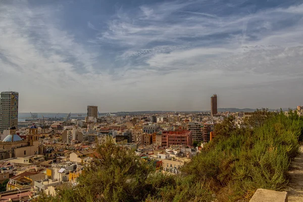 Bellissimo Paesaggio Della Città Alicante Panorama Dal Punto Vista Della — Foto Stock