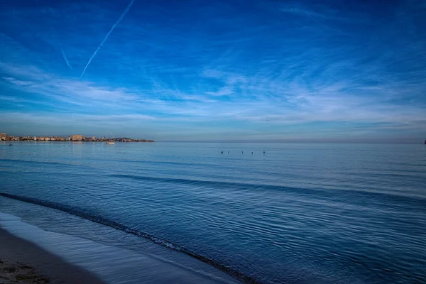 nice serene sea blue minimalism landscape