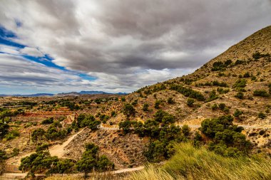 Yazın Novelda şehrinin yakınlarında güzel bir İspanyol manzarası