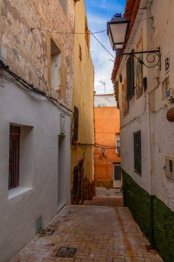 İspanya 'nın Petrer şehrindeki güzel sokaklar